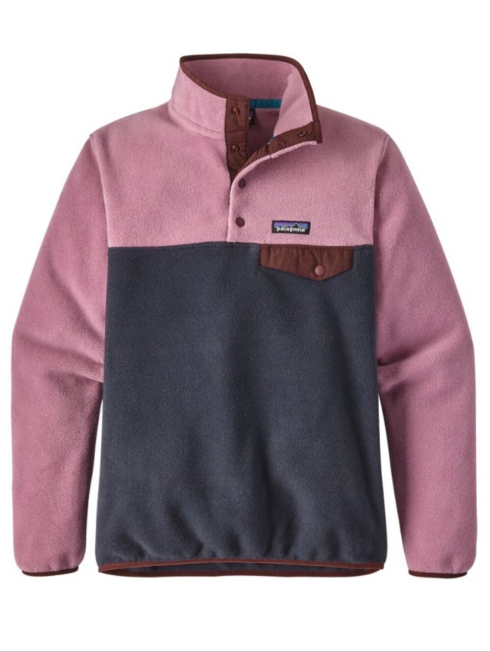 Patagonia Lightweight Synchilla Pullover Snap T Pink Blue Small